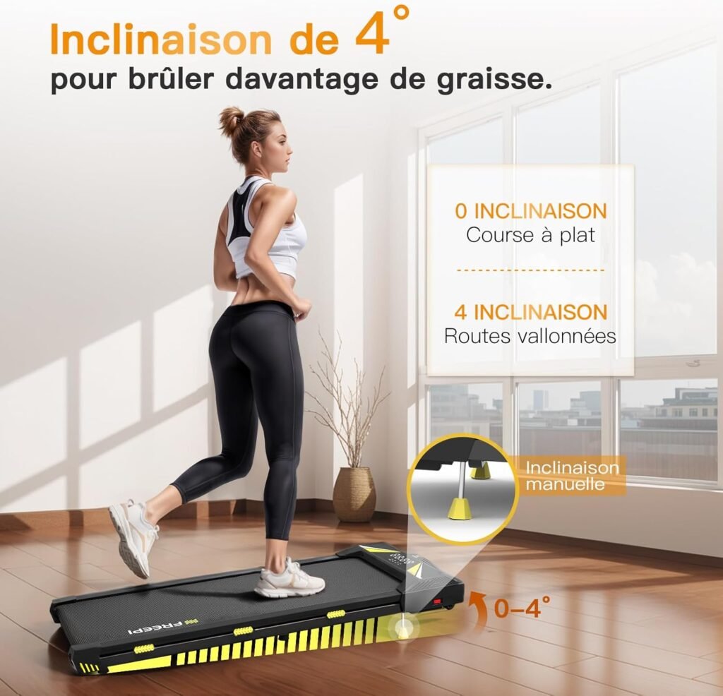 Tapis de course pliable inclinable à domicile